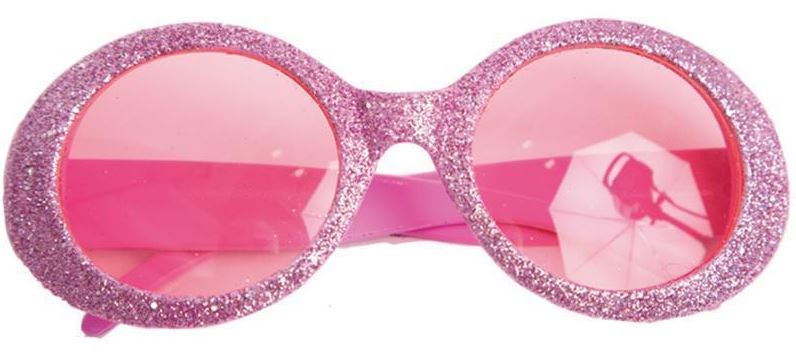 verkoop - attributen - Brillen - Rond glitter roze